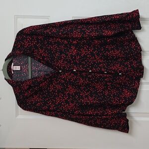 Victoria's Secret Black and Red Heart Print Pants And Top